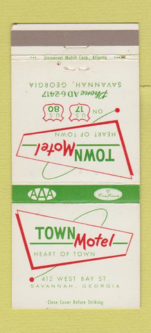Matchbook Cover - Town Motel Savannah GA 30 Strike