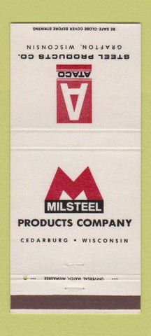 Matchbook Cover - ATACO Steel Milsteel Cedarburg Grafton WI 30 Strike