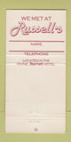 Matchbook Cover - Russell's Irvine CA Marriott Hotel 30 Strike