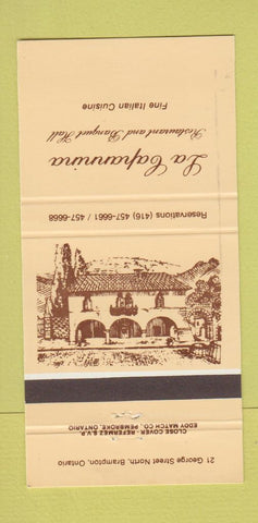Matchbook Cover - La Capannina Restaurant Italian Brampton ON 30 Strike