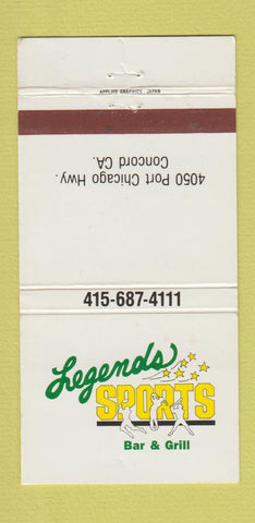 Matchbook Cover - Legends Sports Bar Concord CA WEAR 30 Strike
