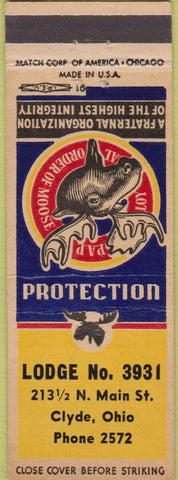 Matchbook Cover - Matchbook Cover Moose Lodge Clyde OH