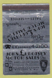 Matchbook Cover - John Lubotskey Plymouth DeSoto Milwaukee WI 40 Strike