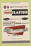 Matchbook Cover - Haley's Dodge Washington DC 40 Strike