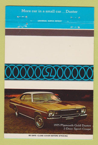 Matchbook Cover - 1975 Plymouth Gold Duster 40 Strike