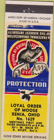 Matchbook Cover - Matchbook Cover Moose Lodge Xenia OH CREASE