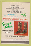 Matchbook Cover - Tony Lama Cowboy Boots Plano TX 40 Strike