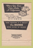 Matchbook Cover - Home Savings and Loan Salisbury NC 40 Strike