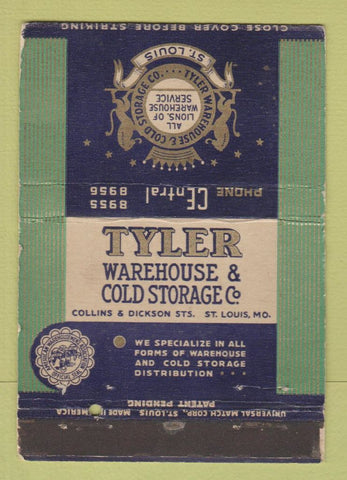 Matchbook Cover - Tyler Warehouse Cold Storage ST Louis MO WEAR 40 Strike