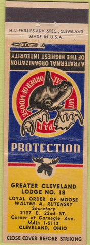 Matchbook Cover - Matchbook Cover Moose Lodge Cleveland OH
