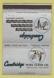 Matchbook Cover - Cambridge Wire Cloth Cambridge MD 40 Strike