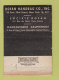 Matchbook Cover - Dofan Handbag purse New York City WORN 40 Strike