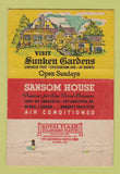 Matchbook Cover - Sansom House Philadelphia PA 40 Strike