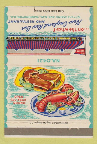 Matchbook Cover - New England Raw Bar Washington DC 40 Strike