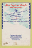 Matchbook Cover - New England Raw Bar Washington DC 40 Strike