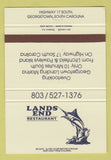 Matchbook Cover - Lands End Restaurant Georgetown SC 40 Strike