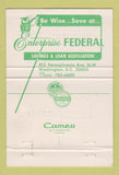 Matchbook Cover - Enterprise Federal Savings Washington DC 40 Strike