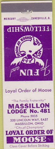 Matchbook Cover - Matchbook Cover Moose Lodge Massillon OH