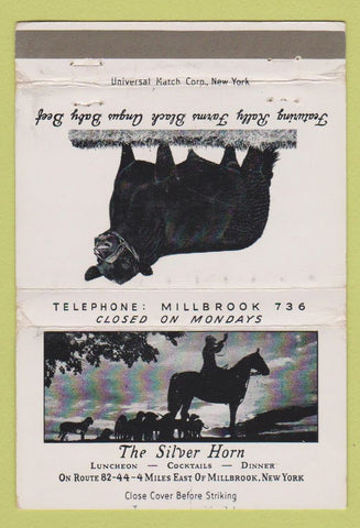 Matchbook Cover - Silver Horn Millbrook NY WEAR 40 Strike