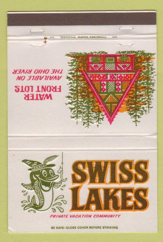 Matchbook Cover - Swiss Lakes Resort Patriot IN 40 Strike
