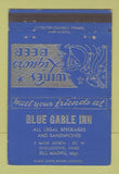 Matchbook Cover - Blue Gable Inn Chillicothe OH 40 Strike