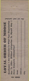 Matchbook Cover - Matchbook Cover Moose Lodge Warren OH WEAR
