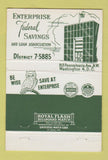 Matchbook Cover - Enterprise Federal Savings Washington DC 40 Strike