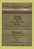 Matchbook Cover - Romeo's Italian Restaurant Los Altos CA 40 Strike
