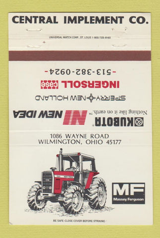 Matchbook Cover - Massey Ferguson Tractors Wilmington OH WORN 40 Strike