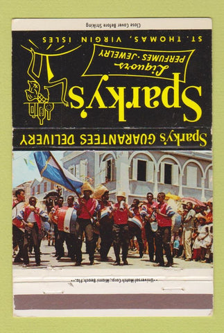 Matchbook Cover - Sparky's Liquor Perfume ST Thomas Virgin Islands  40 Strike