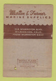 Matchbook Cover - Martin Turner Marine Supply Wilmington CA WEAR 40 Strike