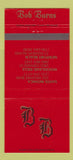 Matchbook Cover Bob Burns Santa Monica Woodland Hills Newport Beach CA 30 Strike