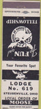 Matchbook Cover - Matchbook Cover Moose Lodge Steubenville OH