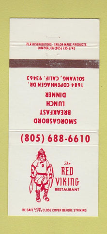 Matchbook Cover - Red Viking Restaurant Solvang CA 30 Strike