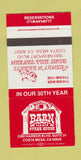 Matchbook Cover - Barn Steak House Costa Mesa CA 30 Strike