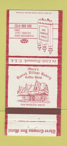 Matchbook Cover - Olsen's Danish Village Bakery Solvang CA 30 Strike