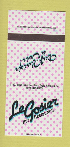 Matchbook Cover - Le Gosier Bar Restaurant Trois Rivieres QC 30 Strike