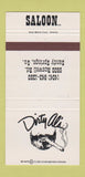 Matchbook Cover - Dirty Al's Saloon Sand Springs GA 30 Strike