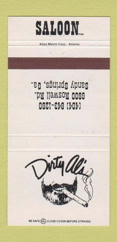 Matchbook Cover - Dirty Al's Saloon Sand Springs GA 30 Strike