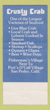Matchbook Cover - Crusty Crab Seafood San Pedro CA 30 Strike