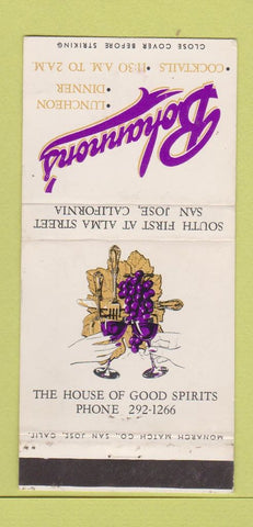 Matchbook Cover - Bohannon's Restaurant San Jose CA 30 Strike