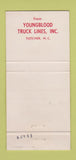 Matchbook Cover - Youngblood Trucking Fletcher NC Christmas 30 Strike