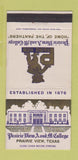 Matchbook Cover - Prairie View A&M College TX WEAR 30 Strike