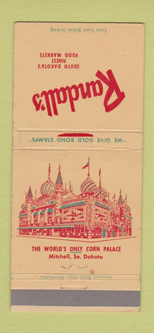 Matchbook Cover - Randall's Grocery Mitchell SD Corn Palace 30 Strike
