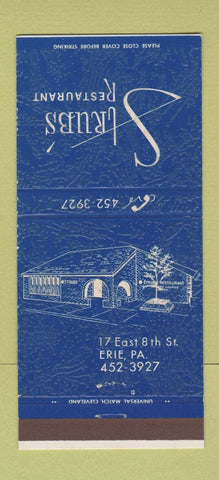 Matchbook Cover - Strub's Restaurant Erie PA 30 Strike