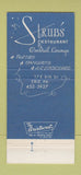 Matchbook Cover - Strub's Restaurant Erie PA 30 Strike