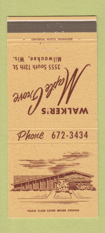 Matchbook Cover - Walker's Maple Grove Milwaukee WI 30 Strike