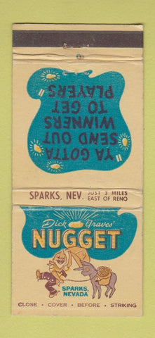 Matchbook Cover - Dick Graves' Nugget Casino Sparks NV WEAR 30 Stick