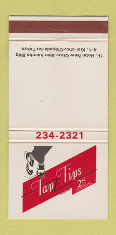 Matchbook Cover - Tap Tips 234 Hotel New Otani Shin Tokyo Japan 30 Strike
