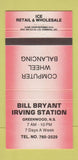 Matchbook Cover - Bill Bryant Irving oil gas Greenwood NS 30 Strike